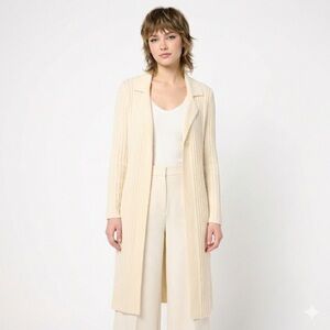 Pandemonium Long Wool Cardigan Ribbed Sweater Coat M